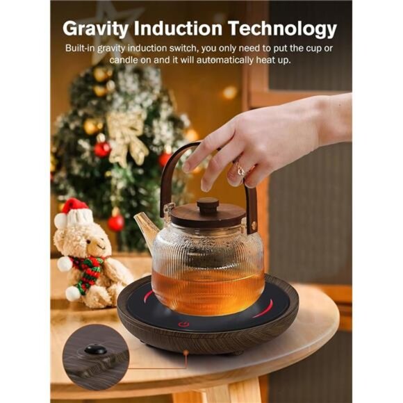 Candle Mug Warmer, Gravity-Induction Coffee Mug Warmer for Desk with 2 Temp Set - Picture 3 of 7